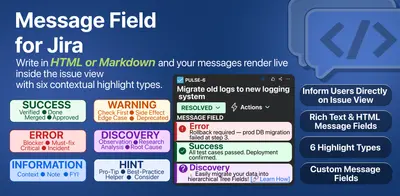 Message Custom Field for Atlassian — screenshot
