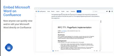 Microsoft Word for Confluence (PageBrain) for Atlassian — screenshot