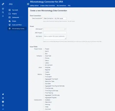 Microstrategy Connector for Jira for Atlassian — screenshot