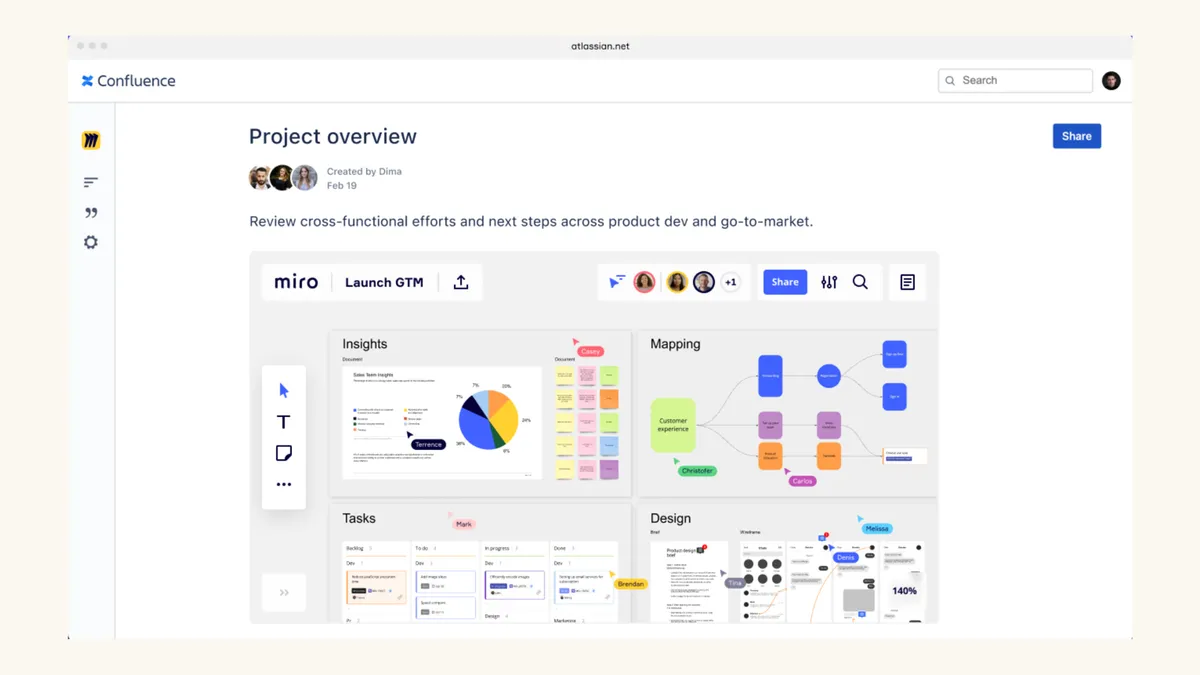 Miro Embed for Confluence — screenshot from the Atlassian Marketplace listing
