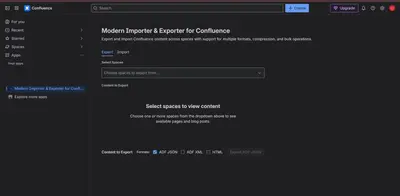 Modern Importer & Exporter for Confluence for Atlassian — screenshot