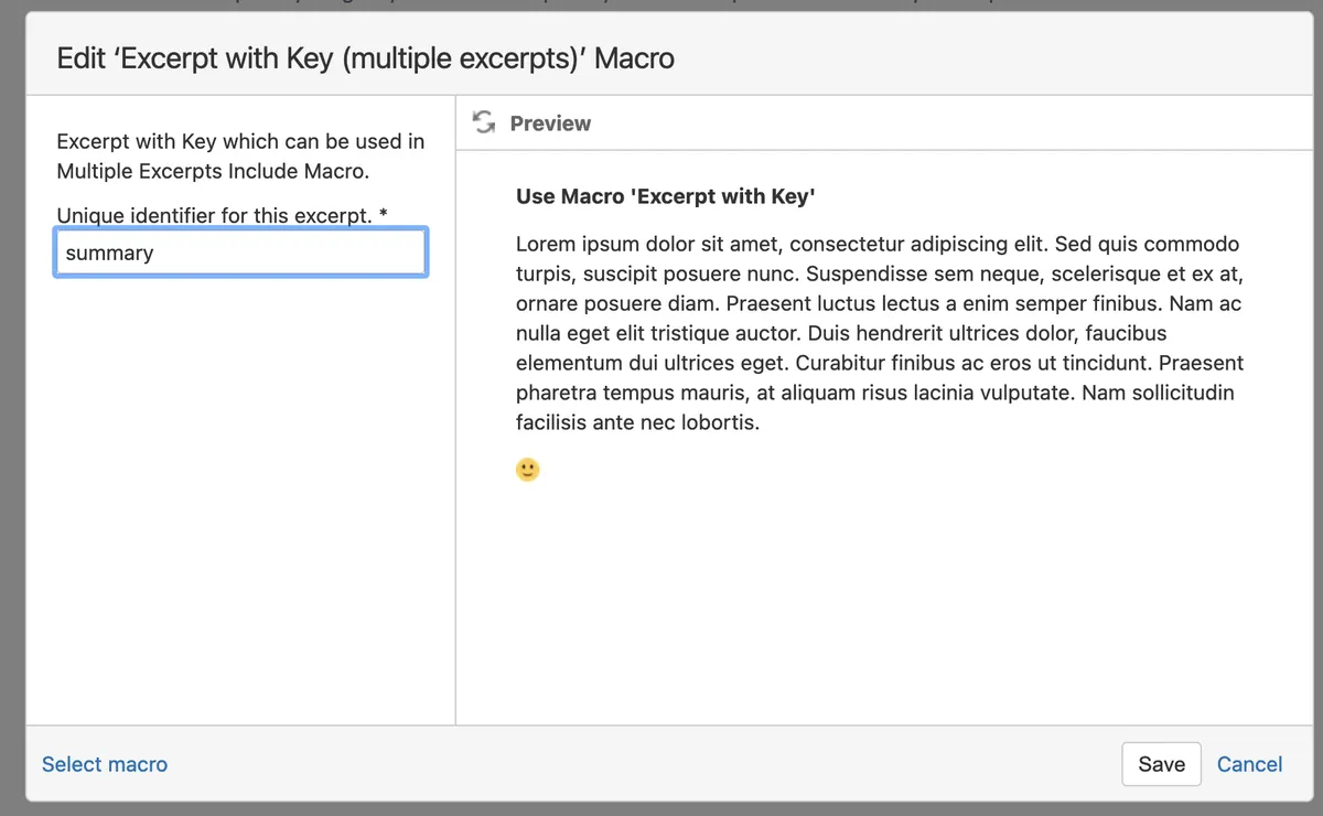 Multiple Excerpts & Include Macros — screenshot from the Atlassian Marketplace listing