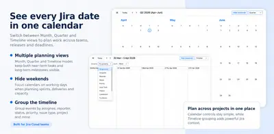 My Calendar - Plan Across Projects & Teams for Jira for Atlassian — screenshot