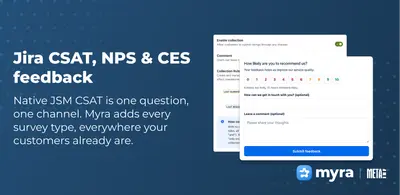 Myra: Customer Feedback, Survey, Rating (CSAT, NPS and more) for Atlassian — screenshot