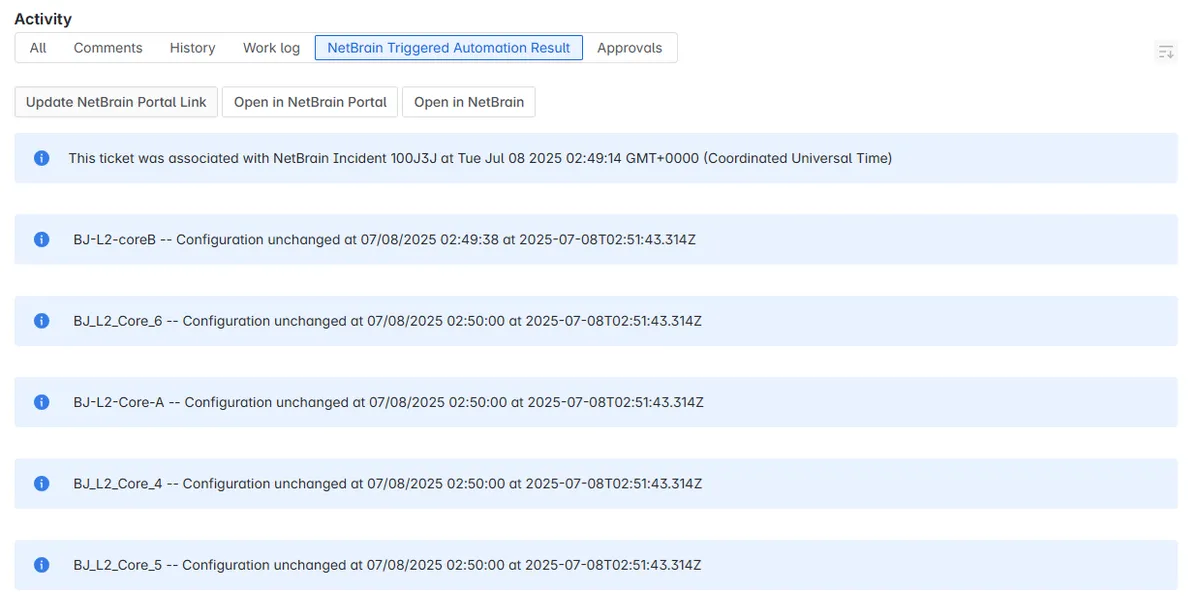 NetBrain Automation Integration — screenshot from the Atlassian Marketplace listing