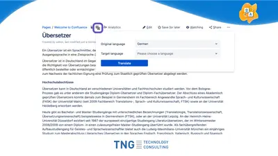 Next Generation Translator for Confluence for Atlassian — screenshot