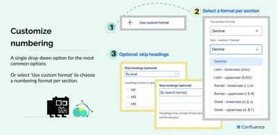 Numbered Headings - easily number headings in Confluence for Atlassian — screenshot