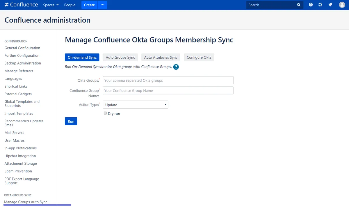 Okta Groups Sync for Confluence — screenshot from the Atlassian Marketplace listing