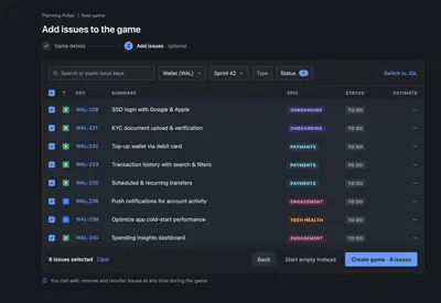 Online Planning Poker for Jira for Atlassian — screenshot