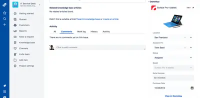 Oomnitza for Jira Server for Atlassian — screenshot