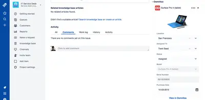 Oomnitza for Jira Service Management for Atlassian — screenshot