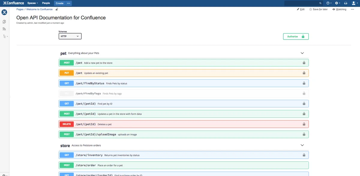 Open API Documentation for Confluence — screenshot from the Atlassian Marketplace listing