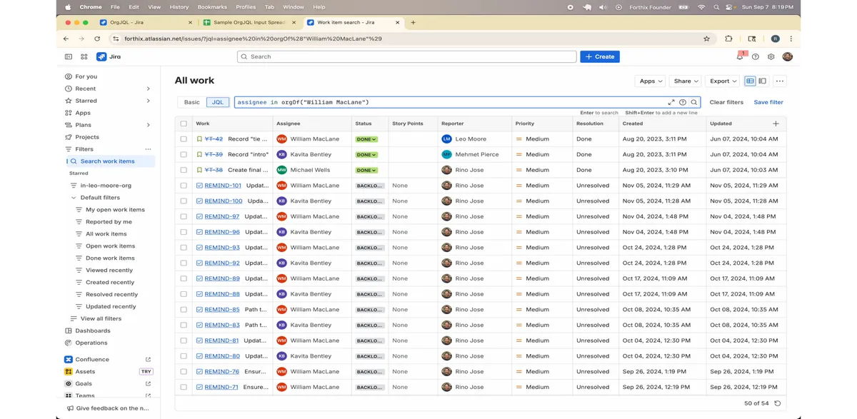 OrgJQL — screenshot from the Atlassian Marketplace listing