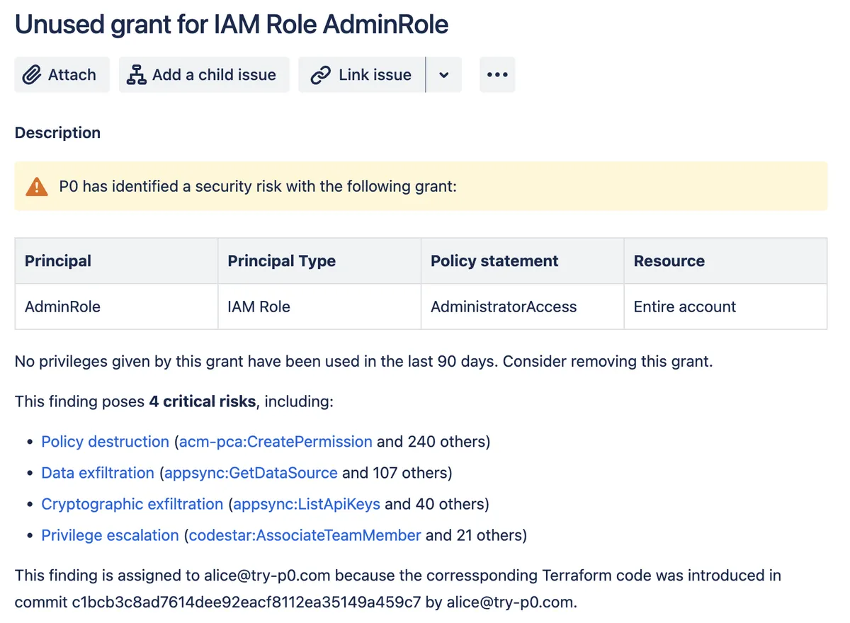 P0 Security — screenshot from the Atlassian Marketplace listing