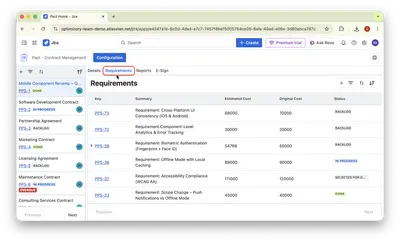 Pact - Contract Management for Atlassian — screenshot