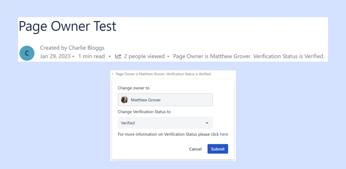 Page Owner — screenshot from the Atlassian Marketplace listing