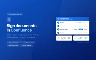 Page Signatures for Confluence for Atlassian — screenshot