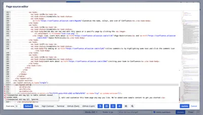 Page Source Editor for Confluence for Atlassian — screenshot