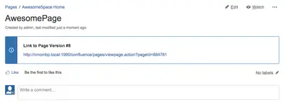 Page Version Linker Plugin for Atlassian — screenshot