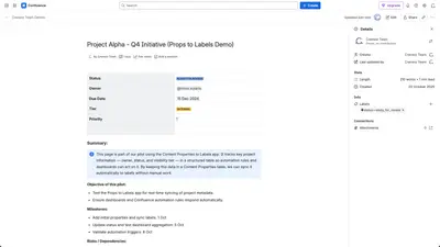 PagePropsToLabels for Atlassian — screenshot