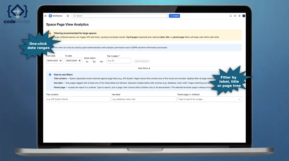 Pageview Analytics — screenshot from the Atlassian Marketplace listing