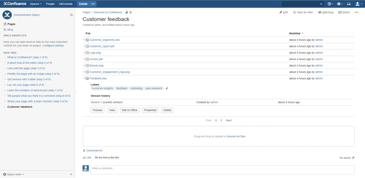 Paginated Attachments Macro — screenshot from the Atlassian Marketplace listing