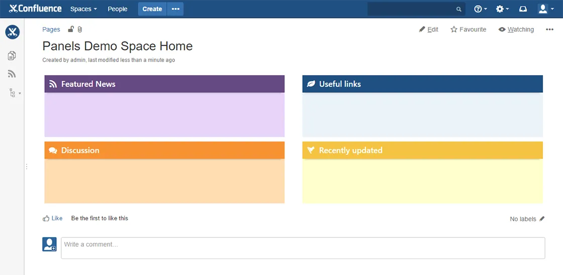 Panels — screenshot from the Atlassian Marketplace listing