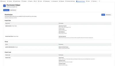 Permission Helper for Jira for Atlassian — screenshot