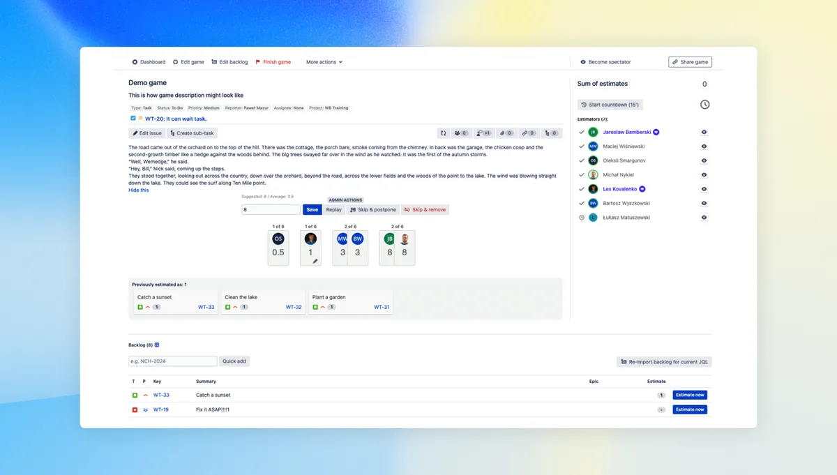 Planning Poker ® — screenshot from the Atlassian Marketplace listing