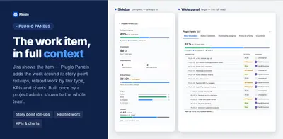 Plugio Panels - Progress, Charts & Related Issues for Jira for Atlassian — screenshot
