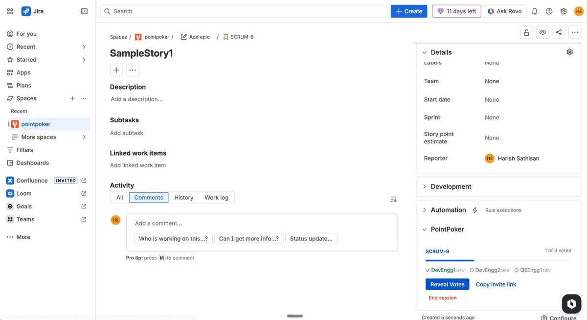 PointPoker — screenshot from the Atlassian Marketplace listing