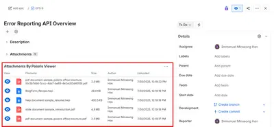 Polaris HWP Viewer for Jira for Atlassian — screenshot