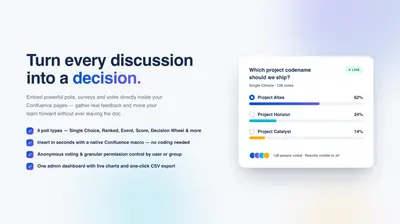 Polls, Votes & Surveys for Confluence for Atlassian — screenshot