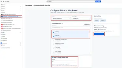 PortalView Dynamic Fields for JSM for Atlassian — screenshot