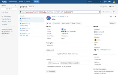 Power JQL: Extended Search Functions for Atlassian — screenshot