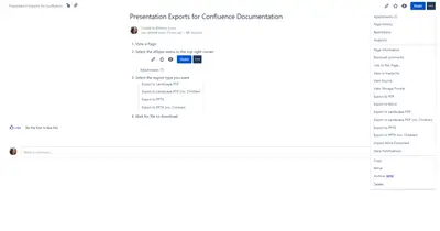 Presentation Exports for Confluence for Atlassian — screenshot