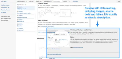Preview Issue Description for Atlassian — screenshot