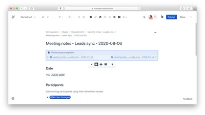 Previous/next navigation for Atlassian — screenshot
