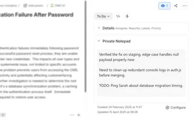 📓 Private Notepad for Jira for Atlassian — screenshot