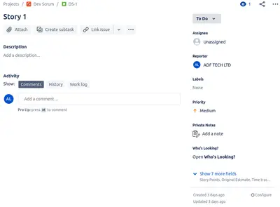 Private Notes for Jira Cloud for Atlassian — screenshot