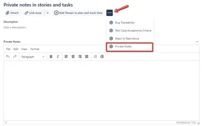 Private Notes for Atlassian — screenshot