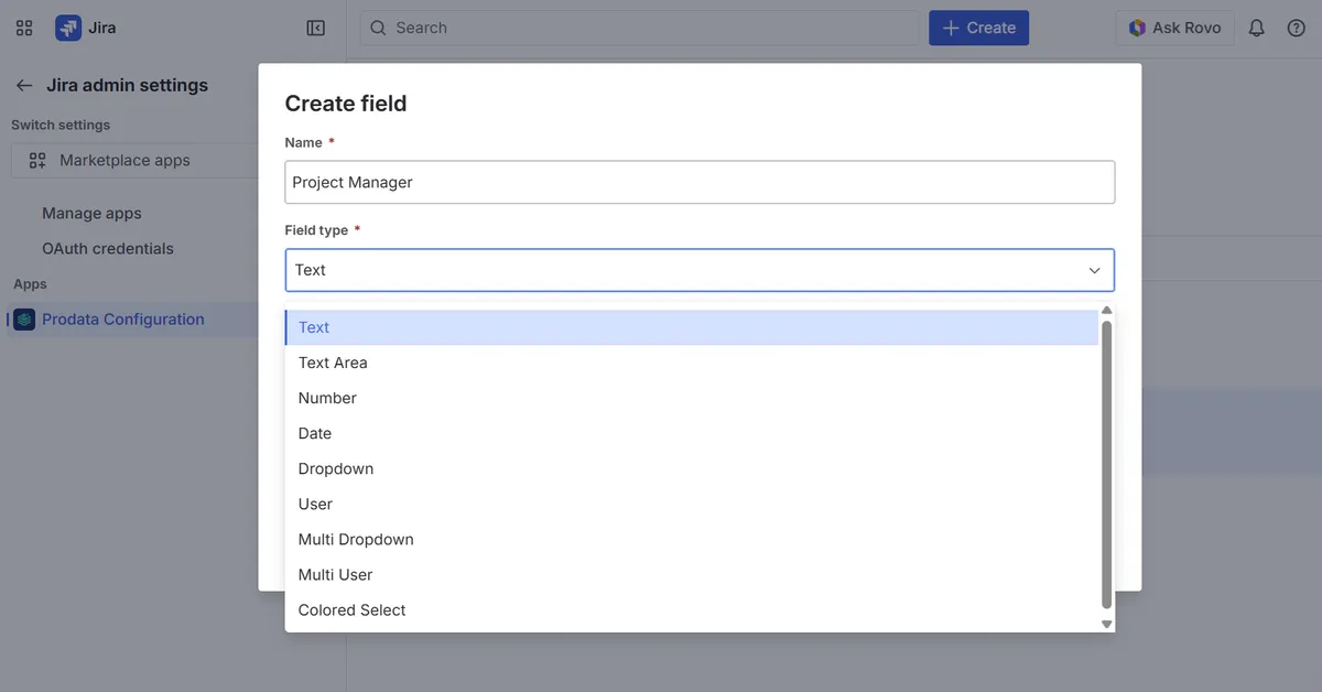 Prodata: Project Fields, Metadata & Reporting — screenshot from the Atlassian Marketplace listing