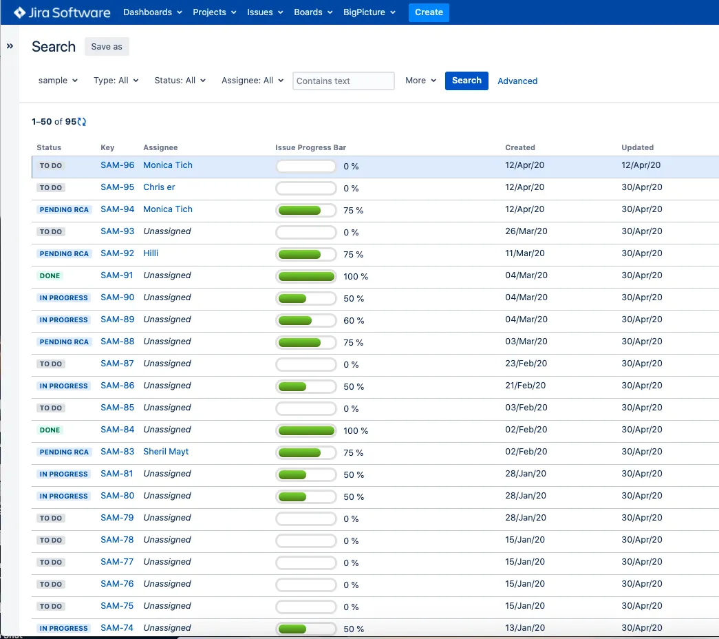 Progress Bar — screenshot from the Atlassian Marketplace listing