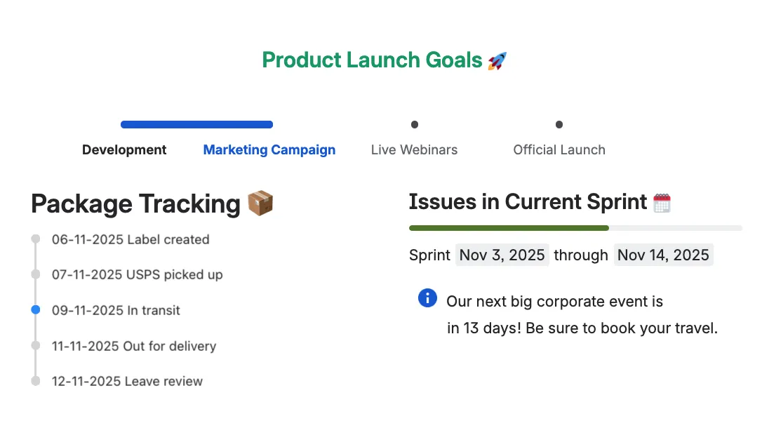 Progress Tracker and Countdown for Confluence — screenshot from the Atlassian Marketplace listing
