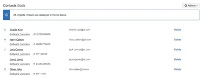 Project Contacts for Atlassian — screenshot