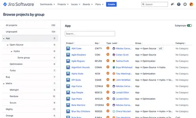 Project Groups for Jira for Atlassian — screenshot