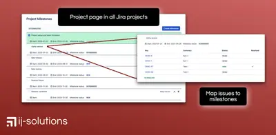 Project Milestones: Issue Hierarchy & Management for Jira for Atlassian — screenshot