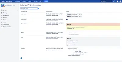 Project Properties for Jira for Atlassian — screenshot