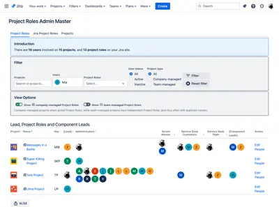 Project Roles Admin Master for Jira for Atlassian — screenshot