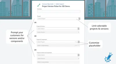 Project Version Picker for Jira Service Management for Atlassian — screenshot